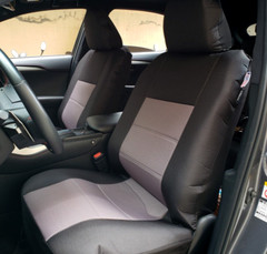 Universal Heavy Duty Canvas Car Seat Covers Front Pair Black Grey