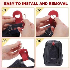 2Pcs Hat Clip for Travel, Hands-Free Clip-on Holder Strap for Bag, Brown