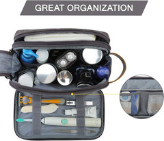 Toiletry Bag for Men, Canvas Travel Toiletry Organizer Dopp Kit Water-Resistant