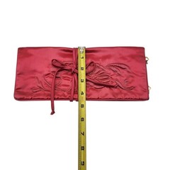 VTG ila American Needlecrafts Hot Pink Satin Foldout 4 Zipper Jewelry Travel Bag