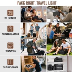 Veken 10 Set Packing Cubes For Travel Essentialsanti-Wrinkle Buckled Suitcase