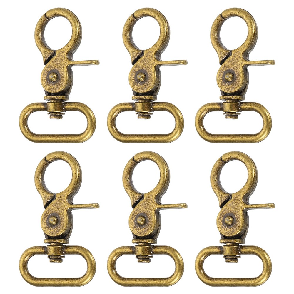 6pcs Quick Release Hooks, 25mm (1&Prime;) for Lanyard, Bronze