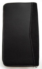 TRAFALGAR Black Leather Zip Around Passport Wallet Travel Case Sleeve