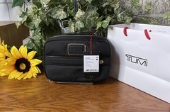 NWT TUMI GEN 4.3 BALLISTIC 8.5 » BLACK GOLD NYLON ZIPPERED SPLIT TRAVEL KIT CASE