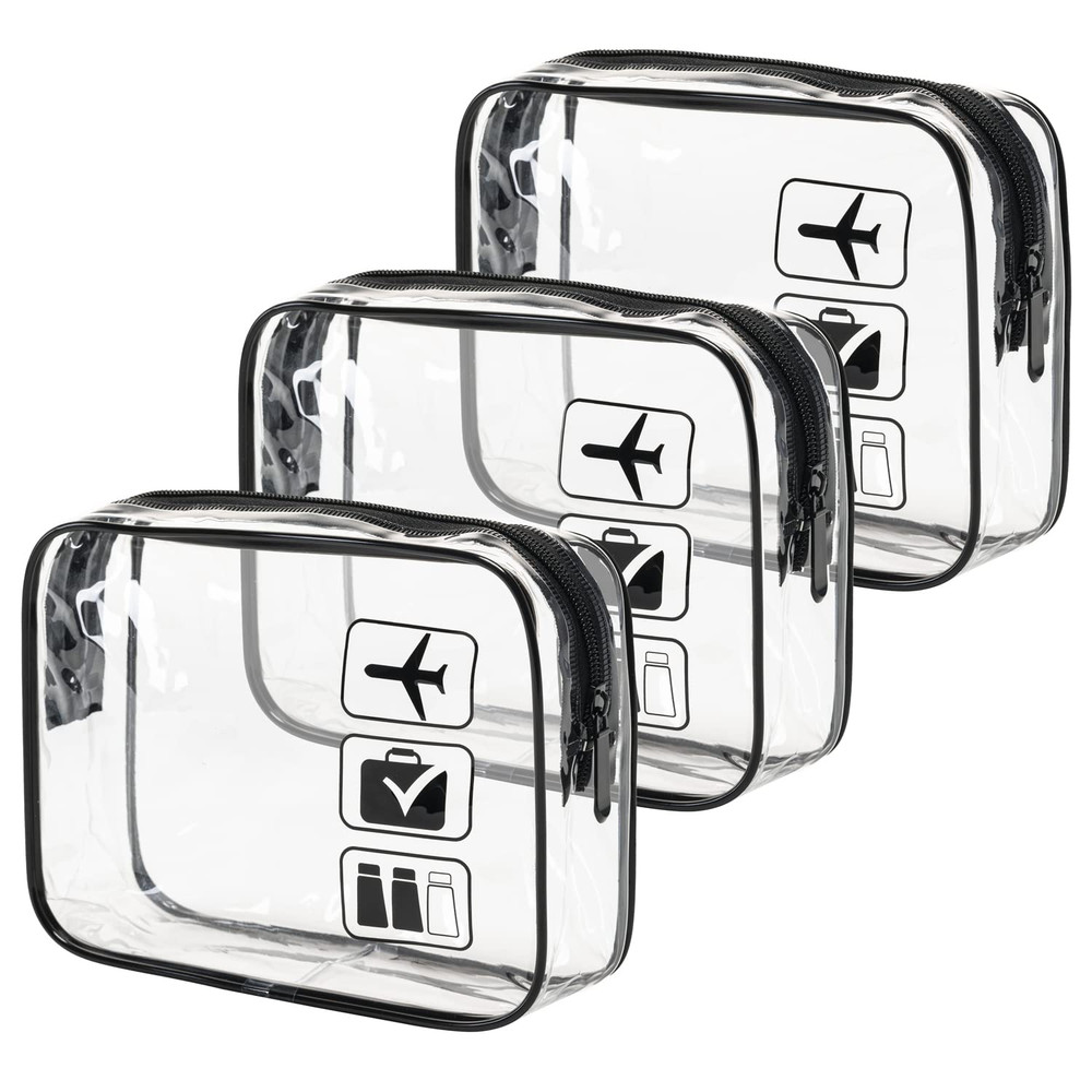 TSA Approved Toiletry Bag, 3 Pcs Clear Toiletries Bags Quart