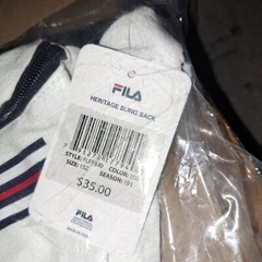 FILA XL BIELLA ITALIA Heritage SLING BAG white Leather Type Zip