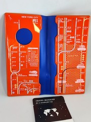 Zero Per Zero Orange New York City Travel Manager Document Ticket Holder Wallet
