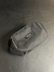 Tumi Delta Accessory Pouch Bag Zip Case Black Makeup Toiletry Travel 7”