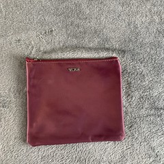 TUMI for Delta Plum Burgundy ZIP Pouch Soft Travel Case Toiletries Lot Of 3 Read