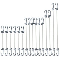 YELIER Mini Bungee Cords with Hooks. 2 inch, 4 6 8 White