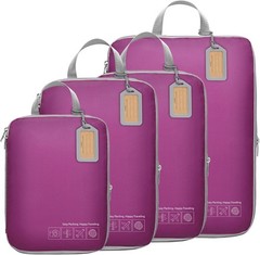 Water-Resistant Compression Packing Cubes for Organized Travel – 4-Piece Set