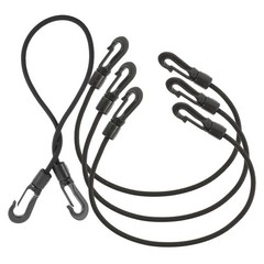 Durable Rubber Bungee Cords Set 4Pcs Black with Dual Hooks for Home and Camping