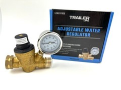 45psi Adjustable Water Regulator RV Lead-free Brass Reducer Gauge 1/2