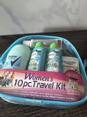 Women’s 10 Piece Travel Kit With TSA Compliant Sizes Shampoo Conditioner Lotion