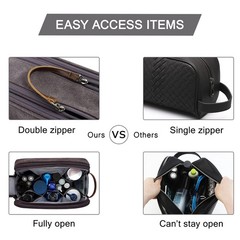 BAGSMART Toiletry Bag for Men, Canvas Travel Toiletry Organizer Dopp Kit Water-r
