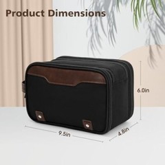 Toiletry Bag for Men Hanging Travel Toiletry Bag, Extra Medium Black&Brown