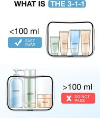 Clear Toiletry Bag, 2 Pack TSA Approved Travel Toiletry Bag Carry on Travel Acce