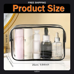 6 Pack Large Clear Cosmetic Bags TSA Approved Travel Toiletry Organizer