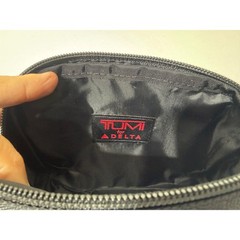 Tumi Delta Air Lines Black Ballistic Nylon Amenity Kit Travel Pouch Organizer