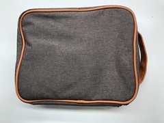 Contents By Allegro Toiletry Bag Travel Pouch Brown Zip Compartments