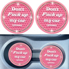 Smeyta Car Cup Coaster 2 Pack,Bling Accessories 2PC, Pink-2pc