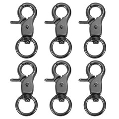 6pcs 13mm (1/2&Prime;) Swivel Hooks for Lanyard Clip Black