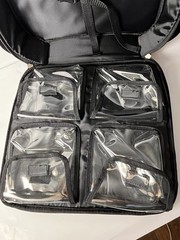 Floral Travel Organizer Bag Clear Pocket Case w/ Shoulder Strap Zipper