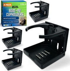 Boat Cup Holder 4 Pack Folding Drink Holders Wall Mount for RV Black