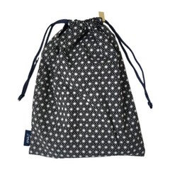 NEW! Kinchaku Pouch ANA Amenity Travel Japanese Drawstring Traditional Bag Black