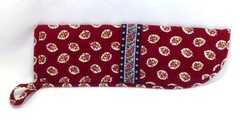Vera Bradley Red Leaf Curling Iron Cover Flat Iron Vintage Travel Gold VGUC