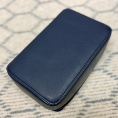 MISSONI Never Used Navy Leather Embossed Amenity Travel Kit/Cosmetic Zip-Case