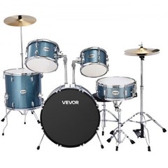 Drum Set, 5-Piece 22 in Junior Drum Sets, Beginner Drums Set with Adjustable Thr