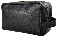 Travel Toiletry Bag for Men & Women – Full Grain Dopp Kit, Water Resistant, Dual