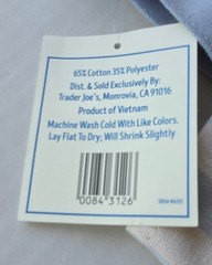 One (1) Trader Joe&rsquo;s Striped Mini Canvas Tote Bag – Light Blue