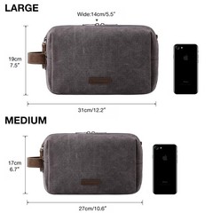 BAGSMART Toiletry Bag for Men, Canvas Travel Toiletry Organizer Dopp Kit Water-r