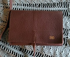 Mark and Graham Pebbled Leather Charger Roll up Travel Brown