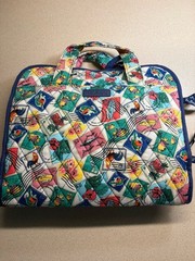 Vera Bradley Hanging Travel Organizer Quilted Cuban Stamps Toiletry Bag Hook