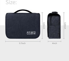 Elegant Large Capacity Toiletry & Cosmetic Bag with Hanging Hook for Travelers