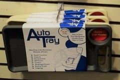 AutoTray Eat Comfortably On-The-Go (Quantity: 2-Pack Trays; Color: Ivory+Black)