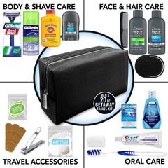 20-Piece Men&rsquo;s Travel Kit – TSA Compliant Essentials, Dove Grooming Products, Do
