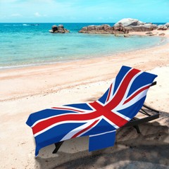 Union Jack Design – Full Length Sun Lounger Towel with Pocket