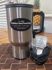 New – Bell Automotive Product 16 oz. Stainless Steel Heated Auto Travel Mug 12V