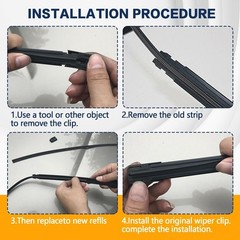 4PCS Wiper Blade Refill, Windshield Wiper Blade Refills, 26&Prime; Adjustable Size of