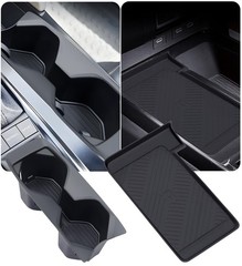 KATORN Cup Holder Insert & Wireless Charging Protective Mat for Toyota Black