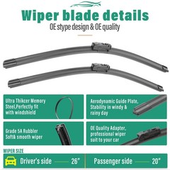 26&Prime; 20&Prime; 12&Prime; Windshield Wiper Blades Replacement for BMW X3 X4 2018 2019 2020 …