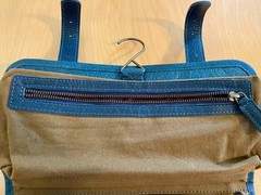 KomalC Leather Hanging Toiletry Bag Travel Dopp Kit Organizer Roll Up Blue Green