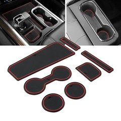 Auovo Center Console Mats Compatible with Chevy Silverado 1500 Backet Red