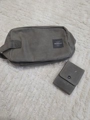 Meridian To-Go SET Toiletries Travel Bag Distressed Waxed Canvas GRN Khaki B5