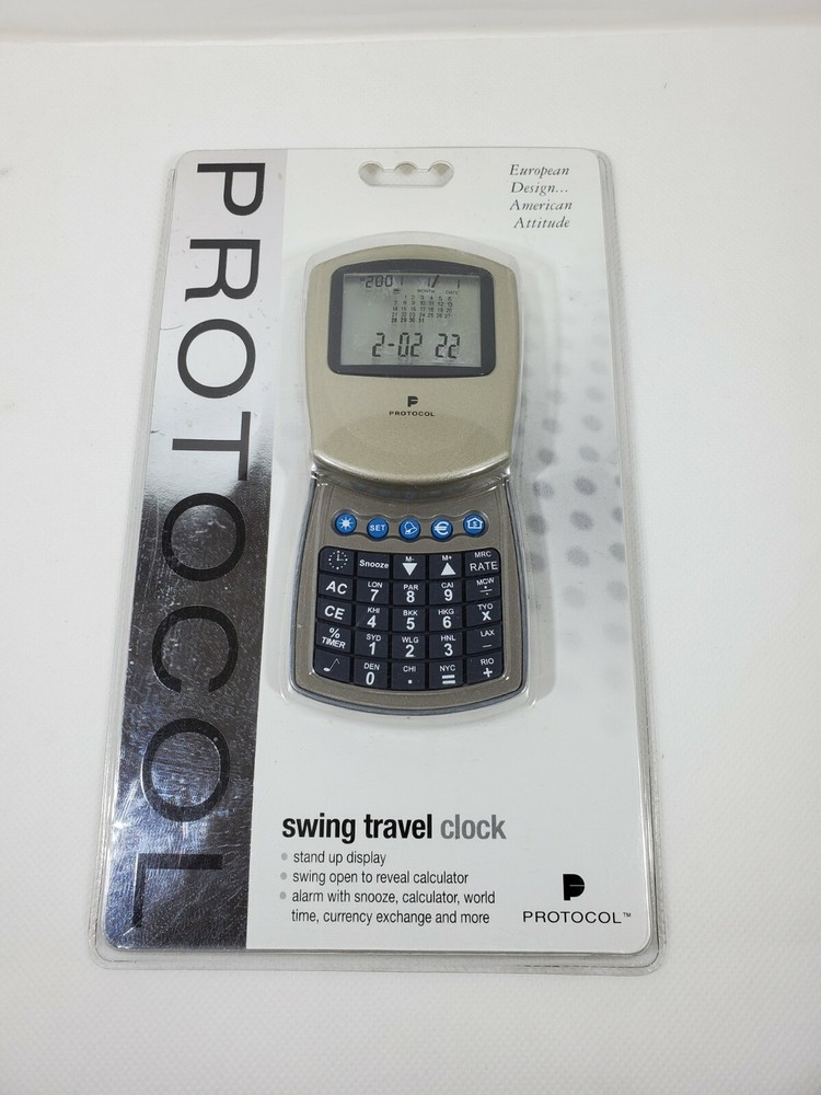 Protocol Swing Travel Clock, Alam, Calculator, World Time, Currency Exchange!!