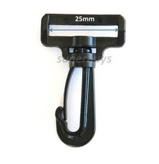 2pc 25mm Black Plastic Swivel Snap Hook Clip Bag Belt Strap Backpack Cord Buckle